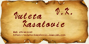 Vuleta Kasalović vizit kartica